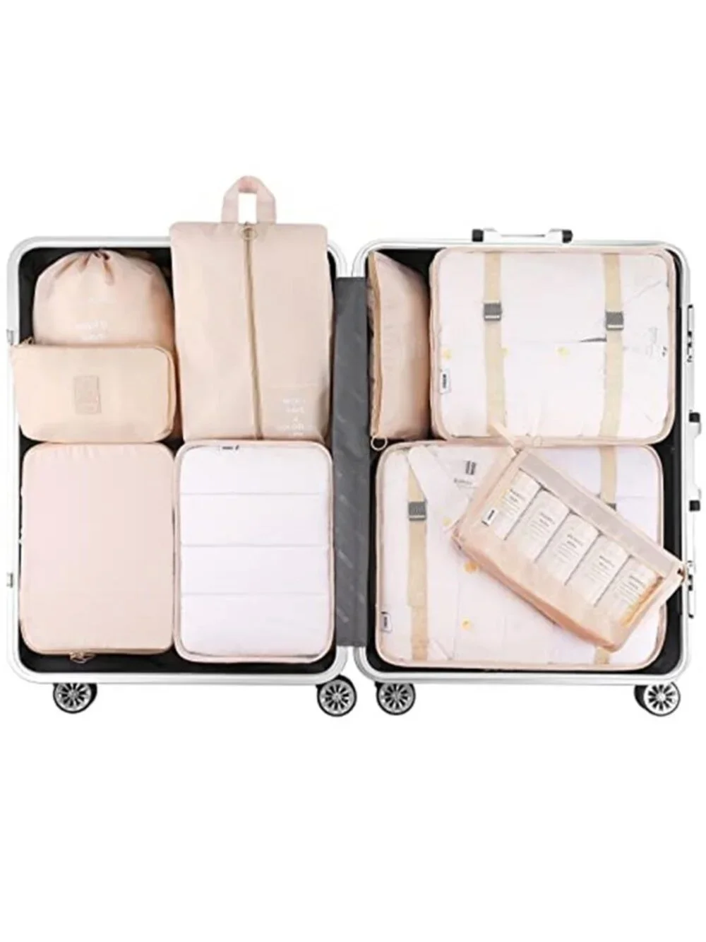 Travel Packing Cubes Set Luggage Organizer Bags Toiletry Shoe Laundry 10 Piece